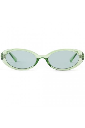 Ggpyyon Lunettes de soleil ovales rétro pour homme et femme - Petites lunettes de soleil ovales tendance des années 90, Vert