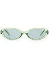 Ggpyyon Lunettes de soleil ovales rétro pour homme et femme - Petites lunettes de soleil ovales tendance des années 90, Vert