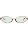 Ggpyyon Lunettes de soleil ovales rétro pour homme et femme - Petites lunettes de soleil ovales tendance des années 90, Vert