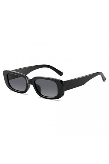 YUELUQU Lunettes de soleil rectangulaires pour homme et femme, Noir , Medium