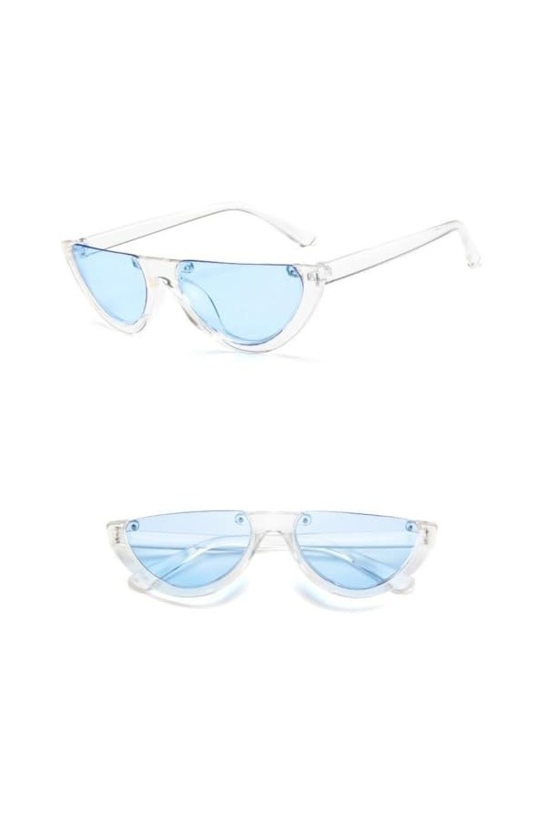MUTYNE Cool à la mode demi-monture sans monture lunettes de soleil œil de chat femmes mode lunettes de soleil claires pour fe