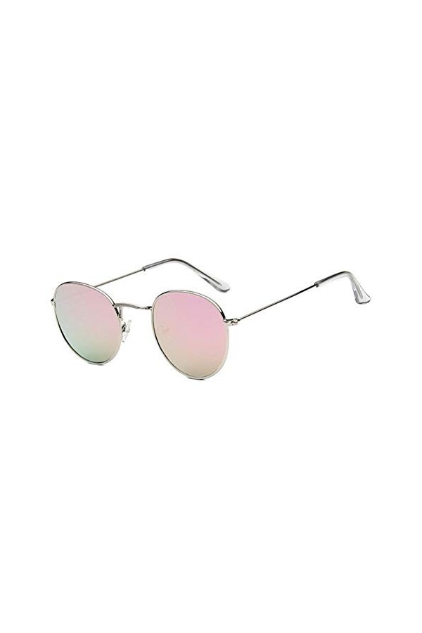 DWSYDA Lunettes de Soleil Rondes pour Femmes Lunettes de Vue Circle Lunettes de Soleil,3