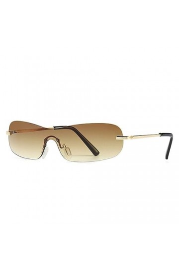 MUTYNE Lunettes de soleil une pièce surdimensionnées femmes mode sans monture clair océan dégradé verres UV400 hommes lunette