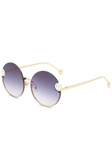 HWRHWR Lunettes de Soleil à Monture Ronde pour Femmes, Miroir de Parasol à lentille océanique