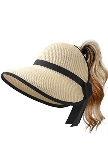 FURTALK Chapeau de Paille Pliable UPF 50+ pour Femmes Chapeau dété avec attachement