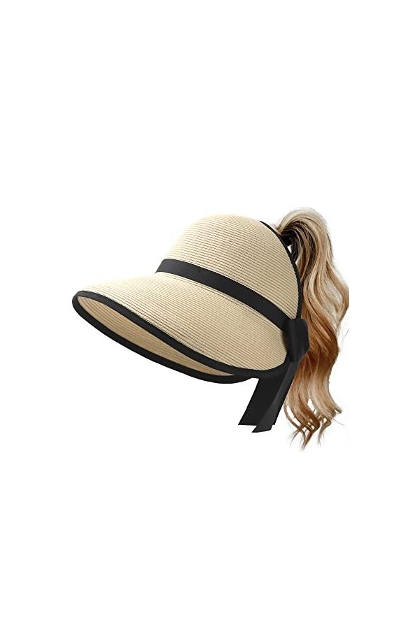 FURTALK Chapeau de Paille Pliable UPF 50+ pour Femmes Chapeau dété avec attachement