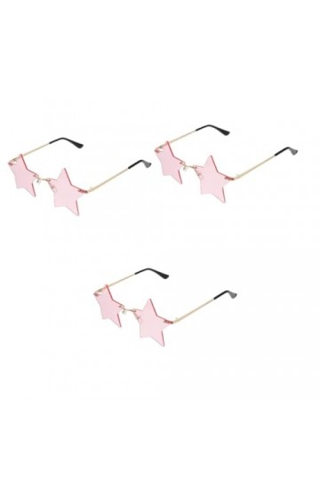 USHOBE 3 Paires De Lunettes De Soleil De Fête Lunettes De Fête À La Mode Lunettes De Soleil Pentagramme Étoiles Lunettes De S