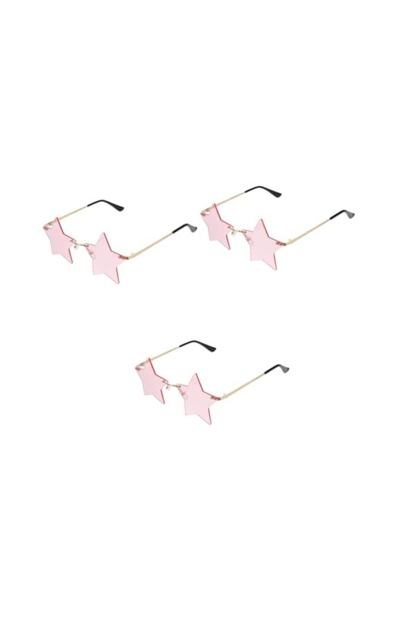 USHOBE 3 Paires De Lunettes De Soleil De Fête Lunettes De Fête À La Mode Lunettes De Soleil Pentagramme Étoiles Lunettes De S