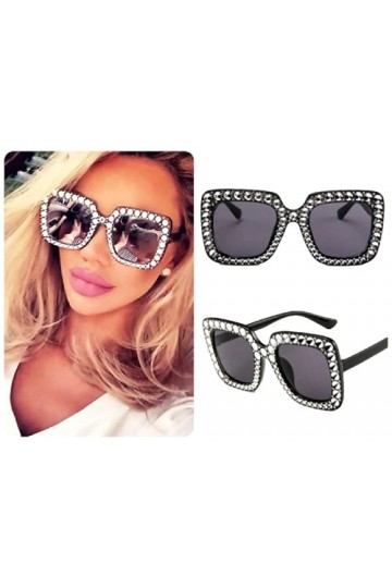 Lunettes de soleil surdimensionnées carrées pour femme Noir