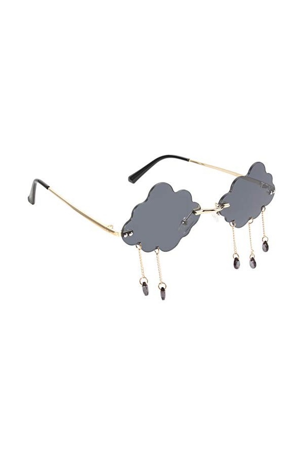 SOIMISS Lunettes de soleil sans monture nuage en forme de goutte de pluie, nuage - Noir - Taille Unique