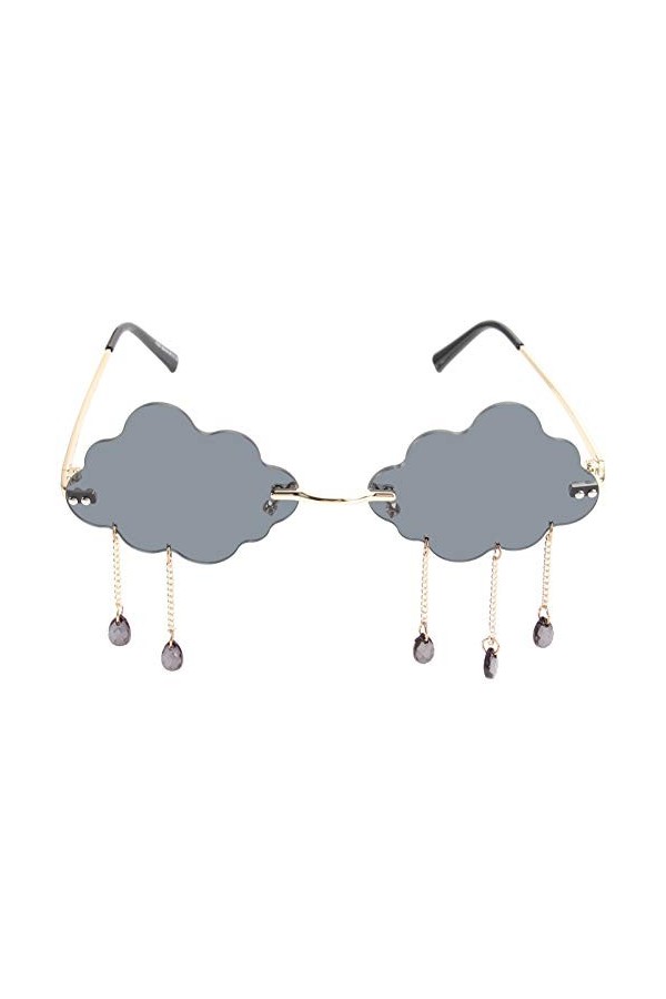 SOIMISS Lunettes de soleil sans monture nuage en forme de goutte de pluie, nuage - Noir - Taille Unique