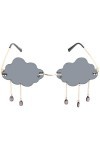 SOIMISS Lunettes de soleil sans monture nuage en forme de goutte de pluie, nuage - Noir - Taille Unique