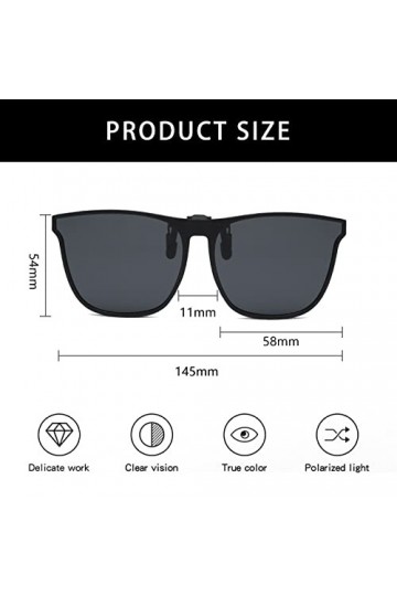 YAMEIZE Lunettes de soleil polarisées à clipser pour homme et femme - Protection UV400 - Pour conduite, voyage, pêche, Gris +