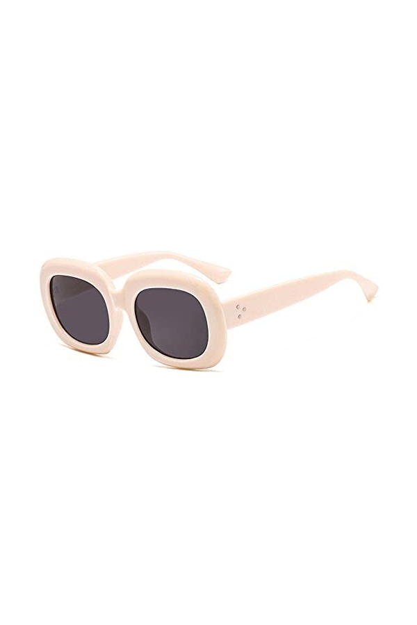 WQZYY&ASDCD des Lunettes De Soleil Femme Homme Rétro Ovale Femmes Lunettes De Soleil Wrap Style Cadre en Plastique Lunettes D