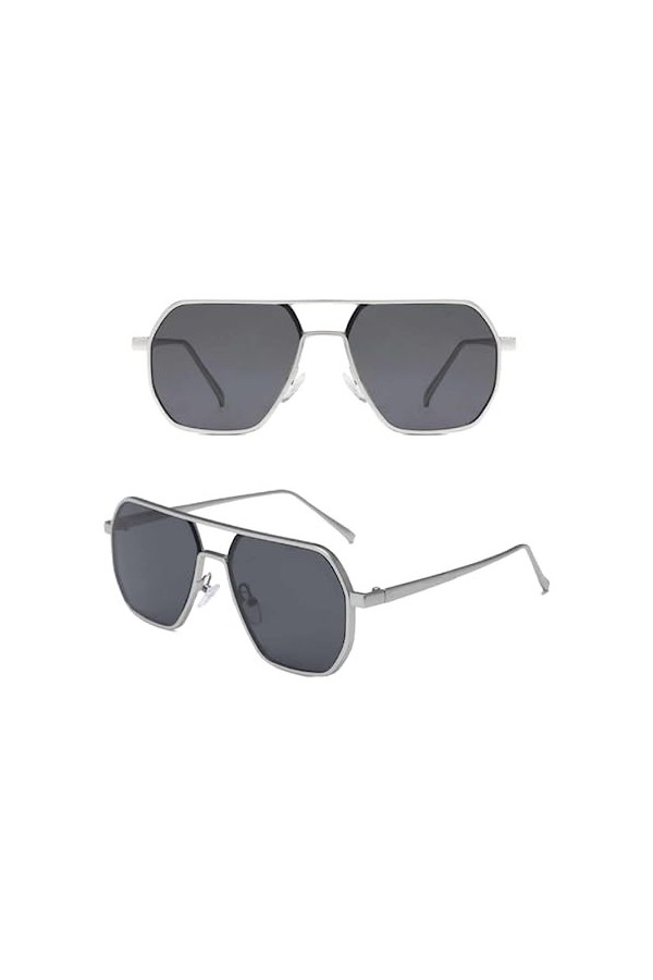 No Name Ltd Lunettes de soleil carrées surdimensionnées noires pour homme unisexe surdimensionnées rétro vintage 2023 Ibiza F