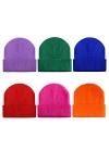 Geebuzz Lot de 6 bonnets tricotés pour homme et femme - Couleur unie - Chaud - Col côtelé, Lot de 6 - Multicolore - 2, taille