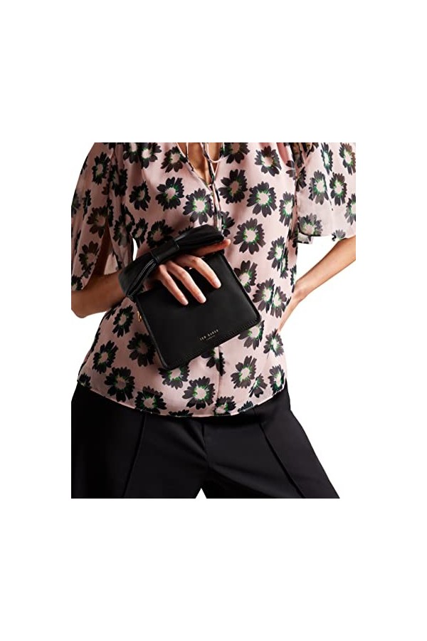 Ted Baker Niasina Mini Sac À Bandoulière avec Nœud Femme, Noir