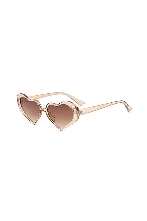 EkeNoz Lunettes de Soleil UV400 en Forme de cœur for Femmes, à la Mode, for Vacances en Plein air, fête, Banlieue, Cadeau Co