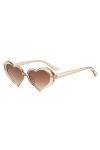EkeNoz Lunettes de Soleil UV400 en Forme de cœur for Femmes, à la Mode, for Vacances en Plein air, fête, Banlieue, Cadeau Co