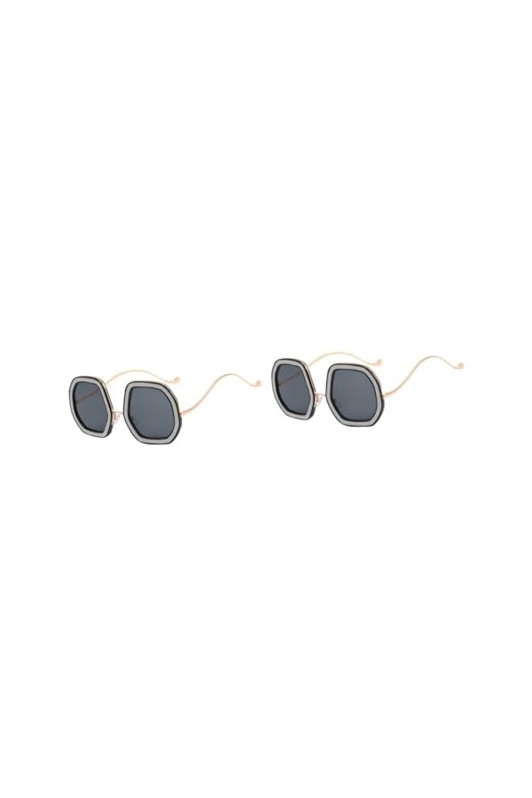 INOOMP 2 Pièces Lunettes De Soleil En Diamant Lunettes De Soleil Tendance Pour Femmes Lunettes De Soleil De Mode Pour Femmes
