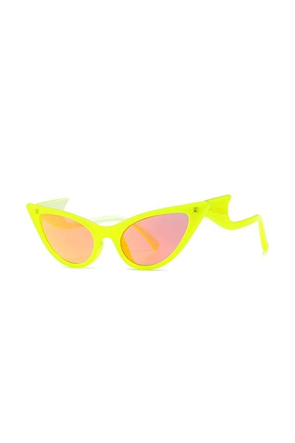 YUANCHENG Lunettes de soleil surdimensionnées œil de chat vague jambe lunettes de soleil tendance femme lunettes 2