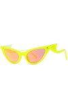 YUANCHENG Lunettes de soleil surdimensionnées œil de chat vague jambe lunettes de soleil tendance femme lunettes 2
