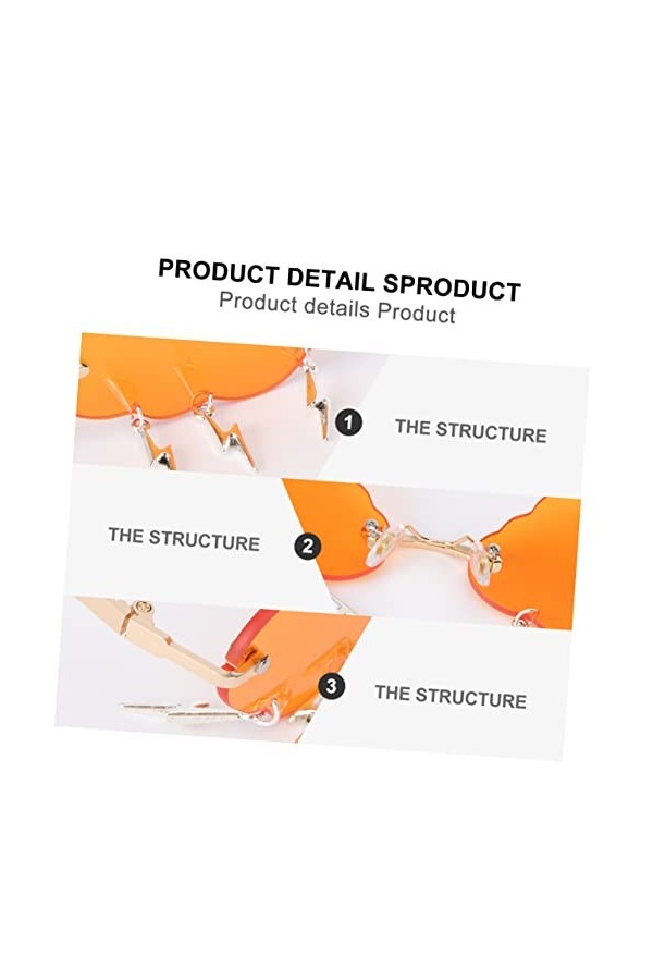 Abaodam 2 Paires Lunettes De Soleil Nuage Lunettes De Forme Sans Monture Lunettes Amusantes Pour La Fête Lunettes De Soleil S