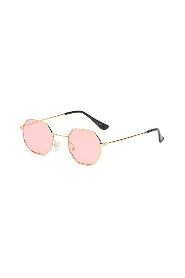 LUOXUEFEI De Soleil Lunettes Lunettes De Soleil Hommes Lunettes De Soleil Octogonales Pour Femmes Bleu Rose Jaune