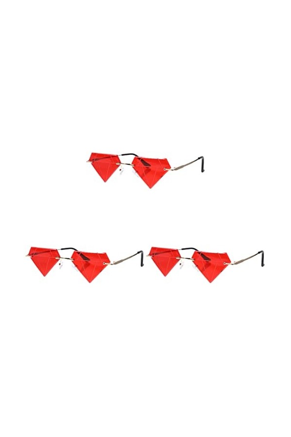 jojofuny 3 Paires Lunettes De Soleil Irrégulières Lunettes De Mode Pour Femmes Lunettes Sans Monture Pour Femmes Drôles De Lu
