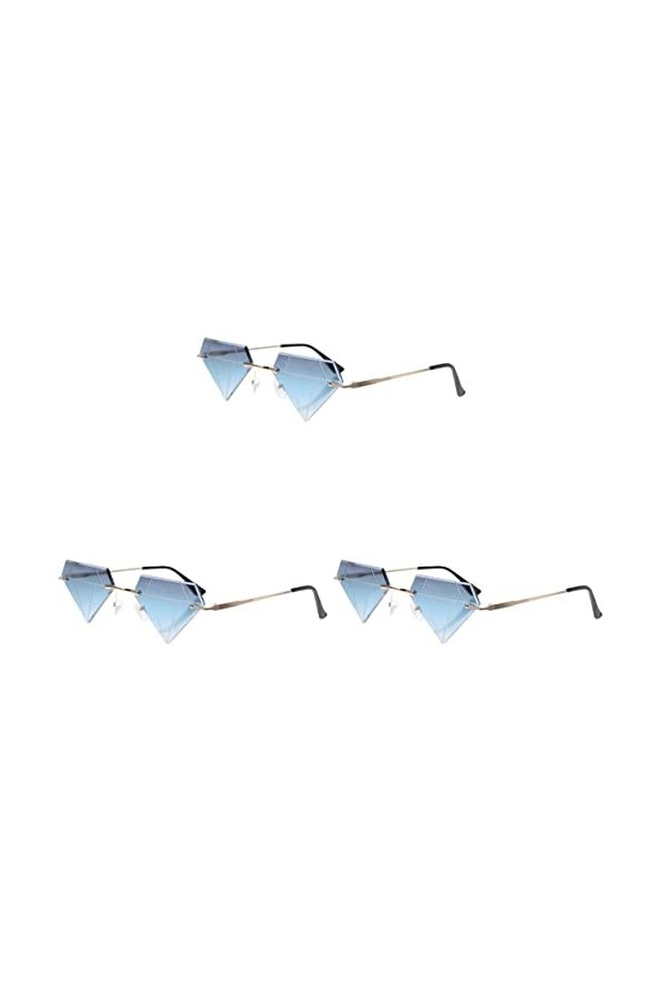 jojofuny 3 Paires Lunettes De Soleil Irrégulières Lunettes De Mode Pour Femmes Lunettes Sans Monture Pour Femmes Drôles De Lu
