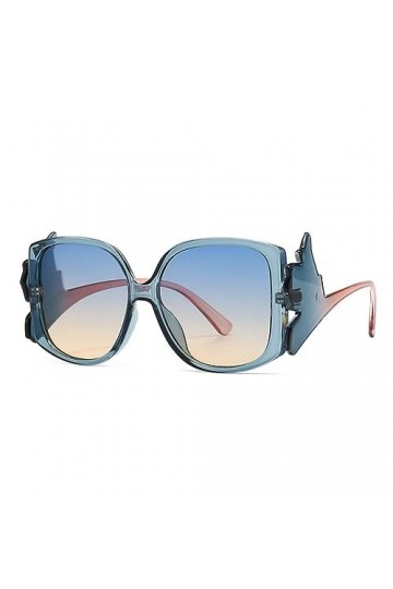 MUTYNE Lunettes de soleil carrées rondes femmes été papillon Vintage lunettes de soleil protection UV400, bleu, taille unique