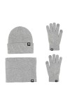 LumiSyne Hiver 3 En 1 Packs Bonnet Tricoté Écharpe Et Gants Homme Femme Couleur Unie Bonnet Tricoté Gants dÉcran Cache-Cou A