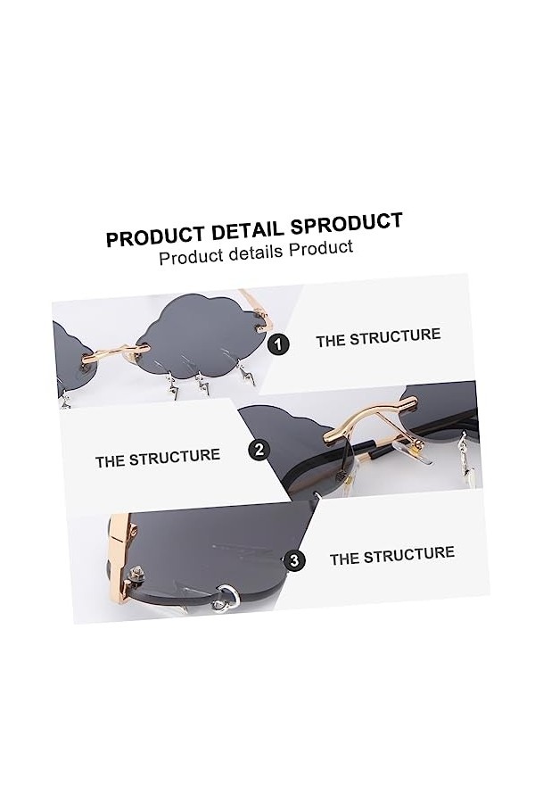 Abaodam 2 Paires Lunettes De Soleil Nuage Lunettes De Fête Personnalisées Filets De Pêche Rouges Lunettes De Soirée Cosplay L