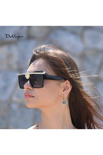 Dollger Square Flat Top Gangster Lunettes de soleil Luxury Super Dark Lenses Lunettes de soleil vintage