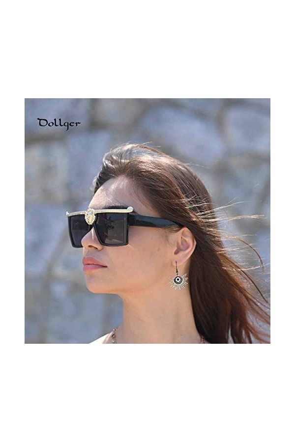 Dollger Square Flat Top Gangster Lunettes de soleil Luxury Super Dark Lenses Lunettes de soleil vintage