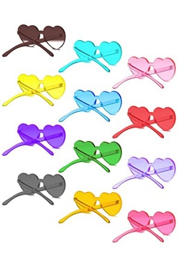 Lunettes de soleil en forme de cœur, lunettes de soleil en plastique pour enterrement de vie de jeune fille en forme de cœur 
