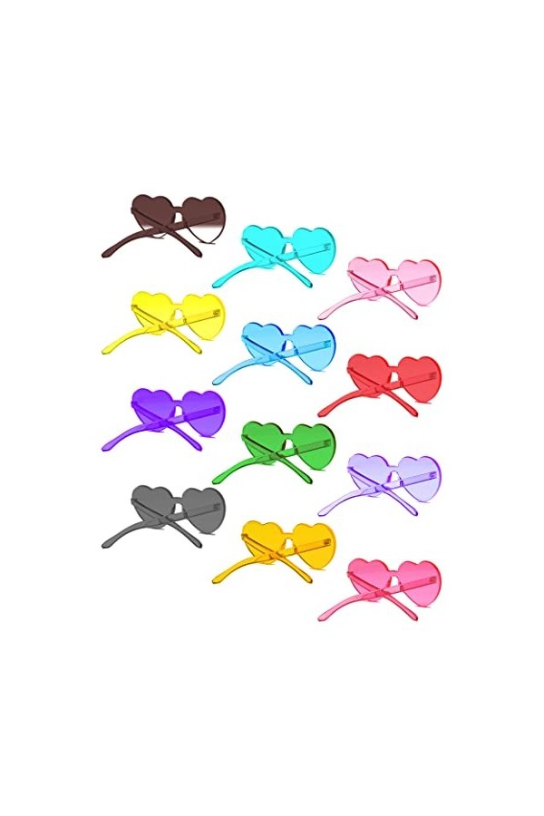 Lunettes de soleil en forme de cœur, lunettes de soleil en plastique pour enterrement de vie de jeune fille en forme de cœur 
