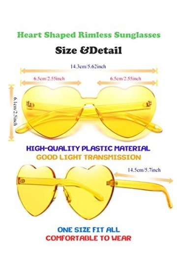 Lunettes de soleil en forme de cœur, lunettes de soleil en plastique pour enterrement de vie de jeune fille en forme de cœur 
