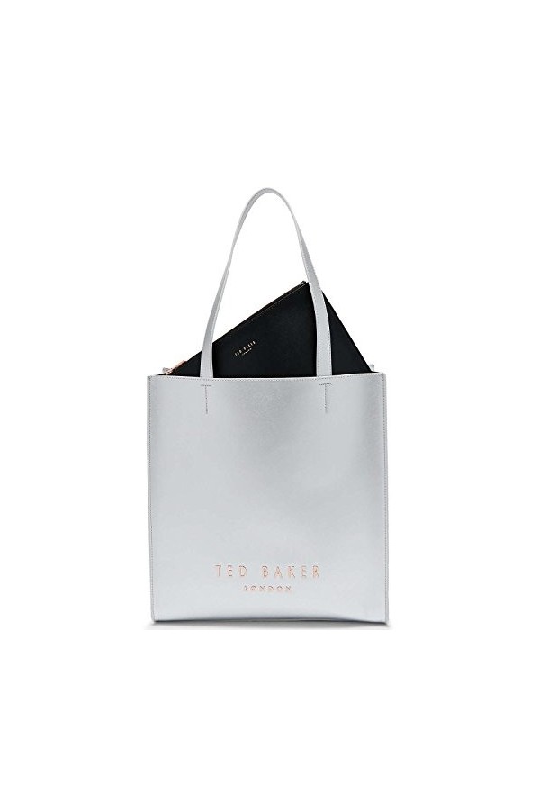 Ted Baker Elissa Sac de shopping en cuir Argenté Taille S