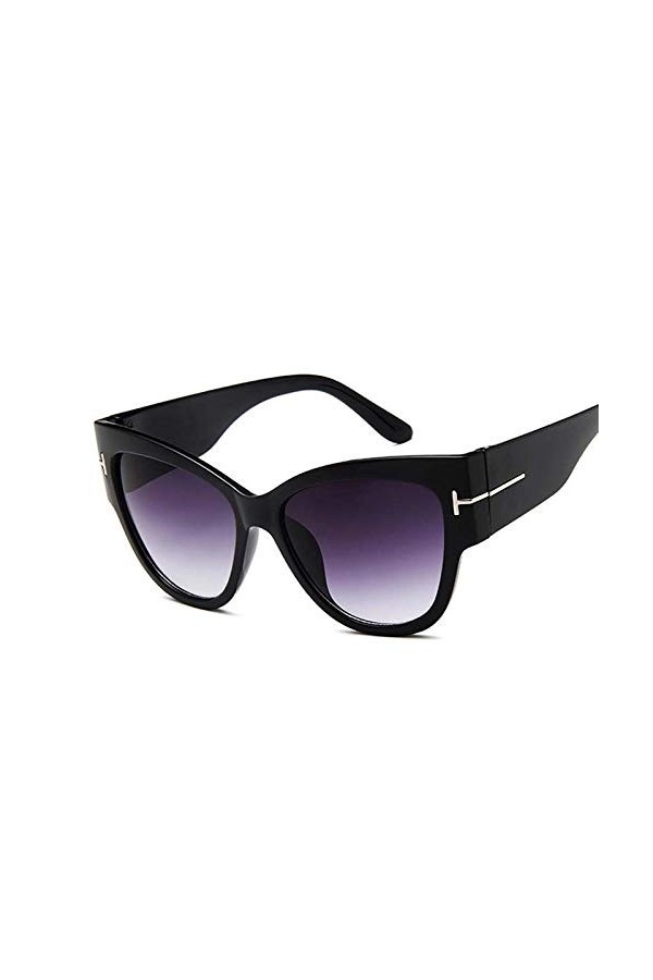 HAOMAO Vintage Big Frame Gradient Cat Eye Lunettes De Soleil pour Femmes De Luxe Femme Marque Designer Nuances Marron