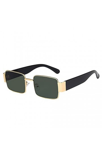 QFSLR Lunettes De Soleil Classiques Rétro pour Hommes À Petite Monture Carrée UV400 Lunettes De Soleil Protectrices pour Femm