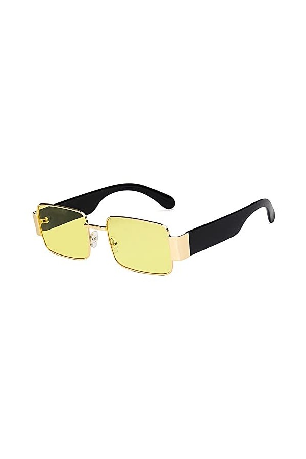 QFSLR Lunettes De Soleil Classiques Rétro pour Hommes À Petite Monture Carrée UV400 Lunettes De Soleil Protectrices pour Femm