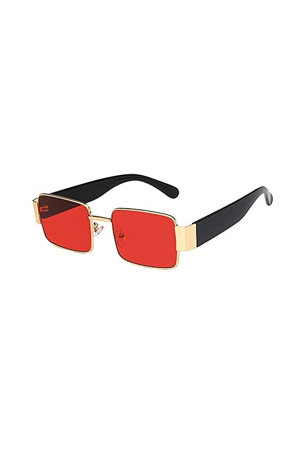 QFSLR Lunettes De Soleil Classiques Rétro pour Hommes À Petite Monture Carrée UV400 Lunettes De Soleil Protectrices pour Femm