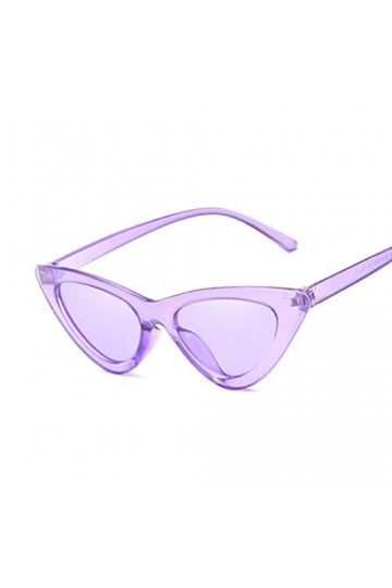 HAOMAO Lunettes de Soleil œil-de-Chat Miroir à&nbsp;Cadre en Plastique Vintage&nbsp;pour Femme Bleu