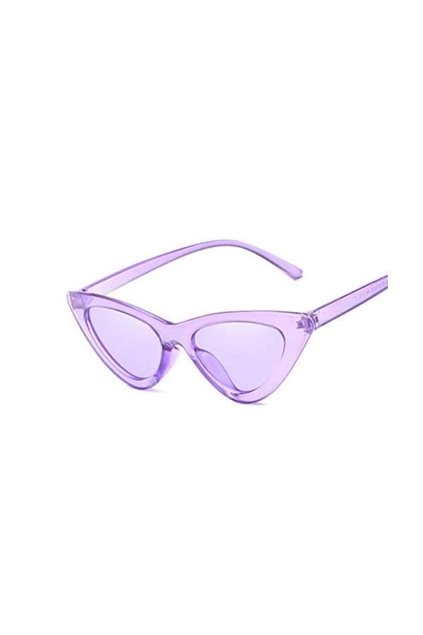 HAOMAO Lunettes de Soleil œil-de-Chat Miroir à&nbsp;Cadre en Plastique Vintage&nbsp;pour Femme Bleu