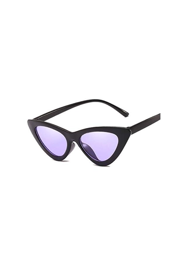 HAOMAO Lunettes de Soleil œil-de-Chat Miroir à&nbsp;Cadre en Plastique Vintage&nbsp;pour Femme Bleu