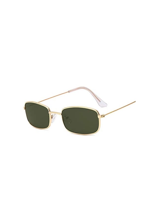 Rétro Rectangle Lunettes De Soleil pour Hommes Femmes Marque De Luxe Designer Cadre en Métal Cercle Lunettes De Soleil Nuance
