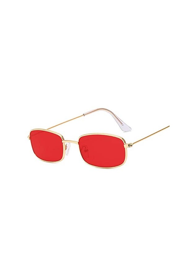 Rétro Rectangle Lunettes De Soleil pour Hommes Femmes Marque De Luxe Designer Cadre en Métal Cercle Lunettes De Soleil Nuance