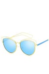 YUANCHENG DAVE rétro oeil de chat femmes marque Designer lunettes de soleil dames pour femme Vintage revêtement miroir lunett