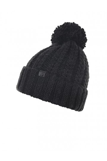 BICKLEY + MITCHELL Bonnet en Tricot à Pompons pour Femme 2001-21-9-20, Noir, Taille Unique